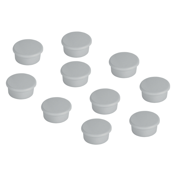 FRANKEN Haftmagnet Magnete grau, Kunststoff Ø 1,3 x 0,7 cm, 10 St.