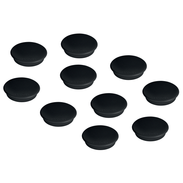 FRANKEN Haftmagnet Magnete schwarz, Kunststoff Ø 2,4 x 0,63 cm, 10 St.
