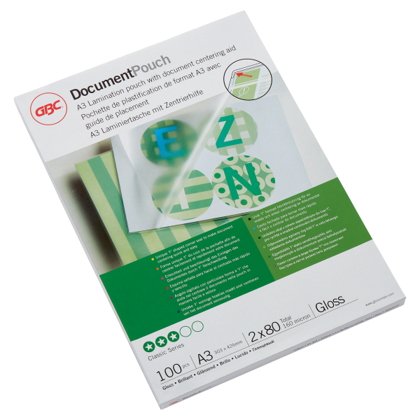 GBC Laminierfolien glänzend für A3 80 micron, 100 St.