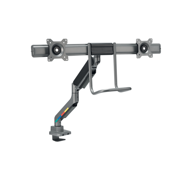 Kensington Monitor-Halterung SmartFit™ Dual K58272WW dunkelgrau für 2 Monitore, Tischklemme