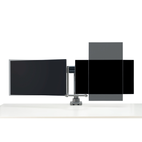 Kensington Monitor-Halterung SmartFit™ Dual K58272WW dunkelgrau für 2 Monitore, Tischklemme