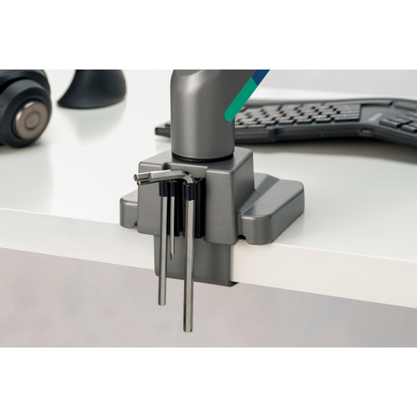 Kensington Monitor-Halterung SmartFit™ Dual K58272WW dunkelgrau für 2 Monitore, Tischklemme