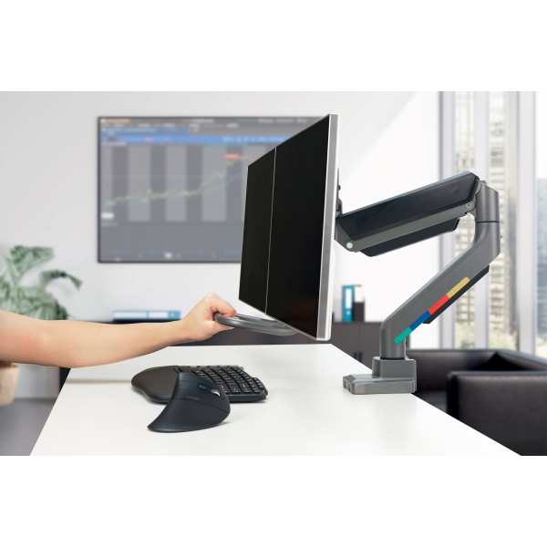 Kensington Monitor-Halterung SmartFit™ Dual K58272WW dunkelgrau für 2 Monitore, Tischklemme