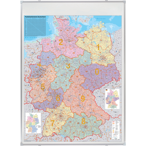 FRANKEN Postleitzahlenkarte Metall, beschichtet