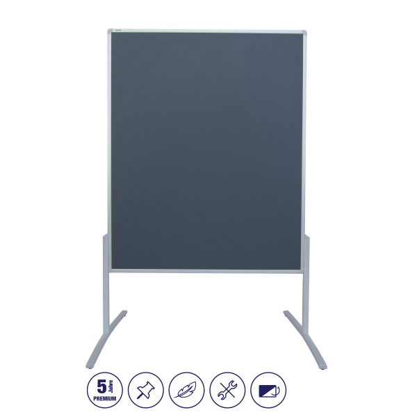 FRANKEN Moderationswand PRO 120,0 x 150,0 cm grau