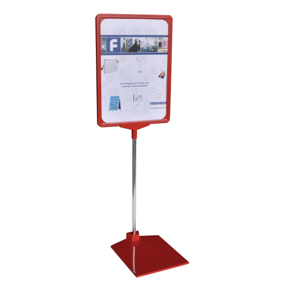 FRANKEN Infoständer PSM A4 01 rot DIN A4 25,0 x 15,0 x 32,0 - 62,0 cm, 1 St.
