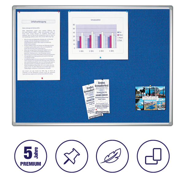 FRANKEN Pinnwand PRO 150,0 x 100,0 cm Textil blau