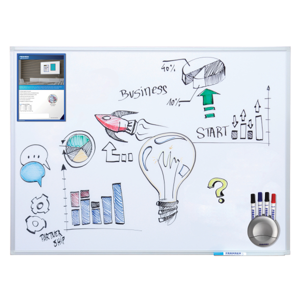 FRANKEN Whiteboard X-tra!Line SC3207 180,0 x 90,0 cm weiß emaillierter Stahl