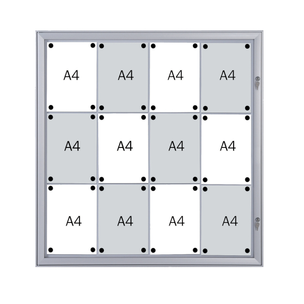 FRANKEN Schaukasten Security silber 12x DIN A4 96,9 x 2,3 x 100,4 cm, 1 St.