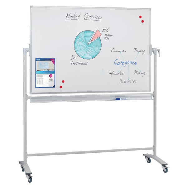 FRANKEN mobiles Whiteboard 120,0 x 90,0 cm weiß emaillierter Stahl