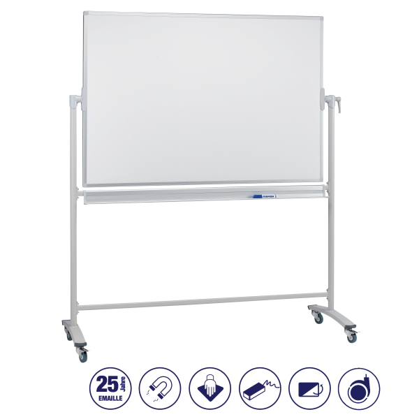 FRANKEN mobiles Whiteboard 120,0 x 90,0 cm weiß emaillierter Stahl