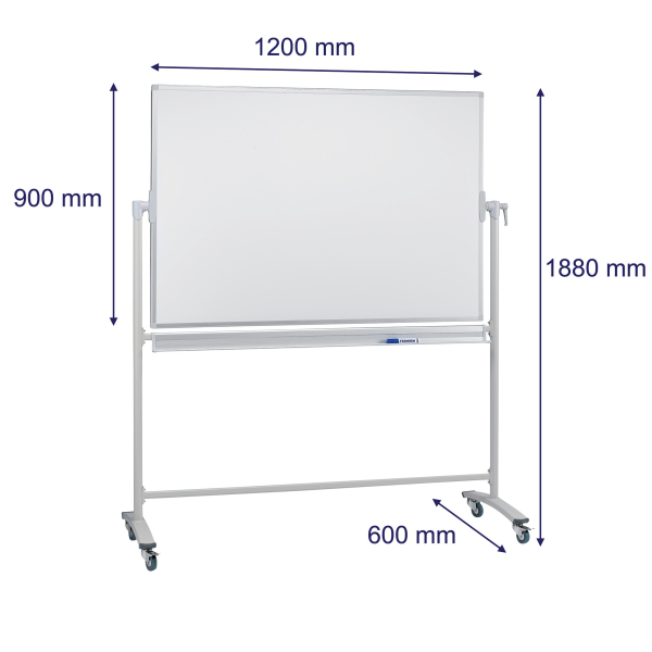 FRANKEN mobiles Whiteboard 120,0 x 90,0 cm weiß emaillierter Stahl