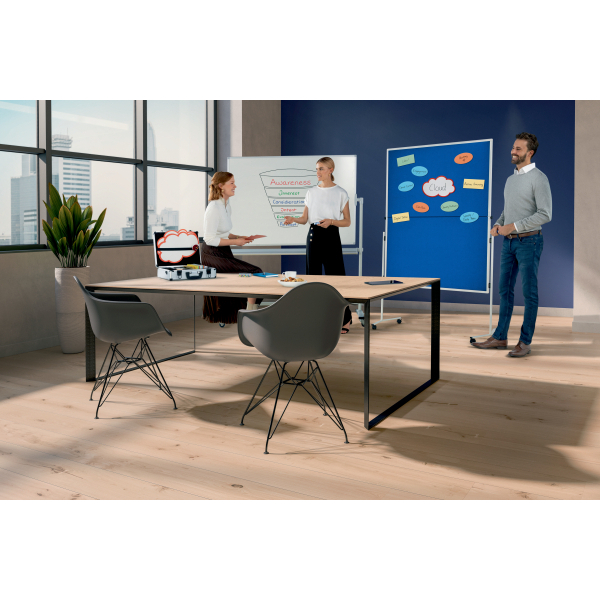 FRANKEN mobiles Whiteboard 220,0 x 120,0 cm weiß lackierter Stahl