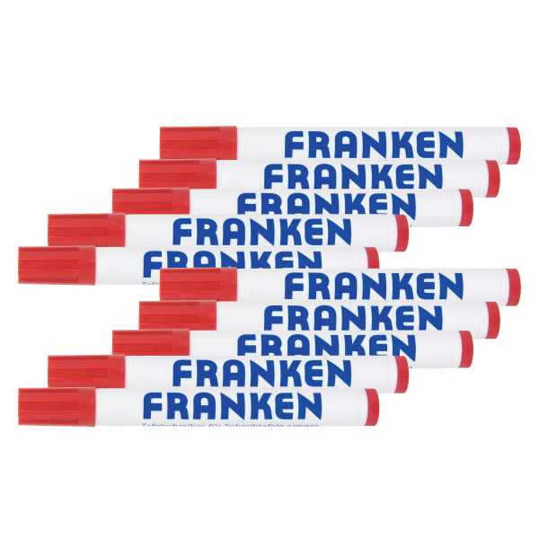 FRANKEN Whiteboard-Marker rot 2,0 - 6,0 mm, 10 St.